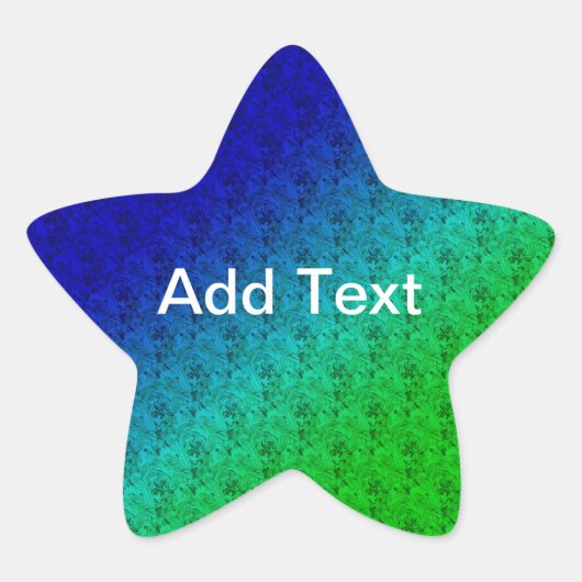 Diag Rainbow Gradient Blumenmuster Blau Grün Stern-Aufkleber (Vorderseite)