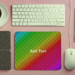 Diag Rainbow Gradient Blumenmuster Rot Grün Mousepad