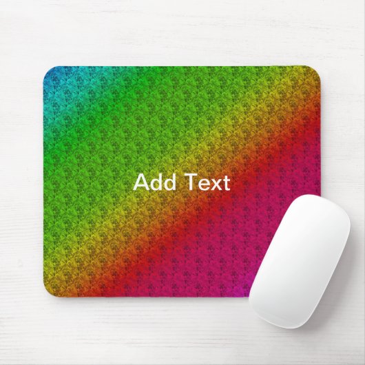 Diag Rainbow Gradient Blumenmuster Rot Grün Mousepad (Mit Mouse)