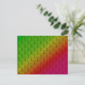 Diag Rainbow Gradient Blumenmuster Rot Grün Postkarte (Stehend Vorderseite)
