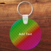 Diag Rainbow Gradient Blumenmuster Rot Grün Schlüsselanhänger (Vorderseite)