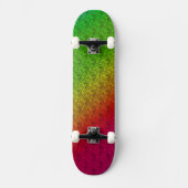 Diag Rainbow Gradient Blumenmuster Rot Grün Skateboard (Vorderseite)