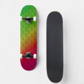 Diag Rainbow Gradient Blumenmuster Rot Grün Skateboard (Vorne)