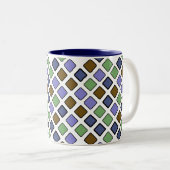 DIAG SQUARES plus blaue Zwei-Tone-Tasse Zweifarbige Tasse (VorderseiteRechts)