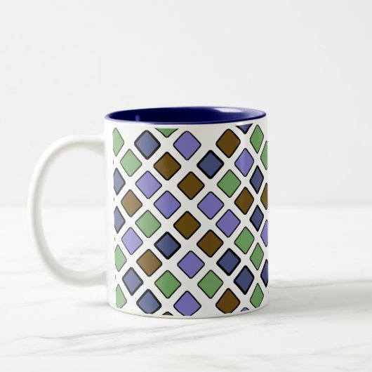 DIAG SQUARES plus blaue Zwei-Tone-Tasse Zweifarbige Tasse (Links)