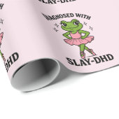 Diagnosed Slay-DHD Frog Ballerina ADHD Geschenkpapier (Rolleneckpunkt)