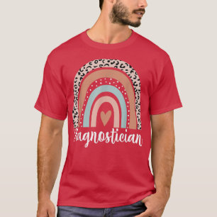 Diagnostiker Regenbogen Leopard Herz Pädagogischer T-Shirt