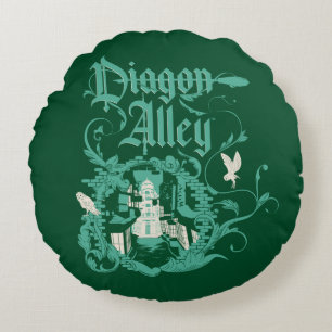 DIAGON ALLEY™ Vintage Grafik Rundes Kissen