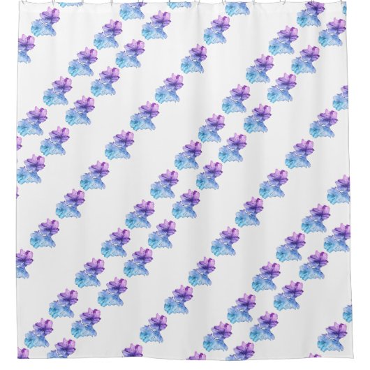 Diagonal 2 Lila Blume Duschvorhang (Vorderseite)