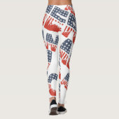 Diagonal AMERICA Pattern Leggings für 4. Juli (Rückseite)