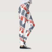 Diagonal AMERICA Pattern Leggings für 4. Juli (Rechts)