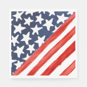 Diagonal American Flag Red Stripe Star Festival Serviette (Vorderseite)