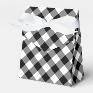 Diagonal Black and White Gingham Kariert Gevor Box Geschenkschachtel