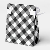 Diagonal Black and White Gingham Kariert Gevor Box Geschenkschachtel (Rückseite)