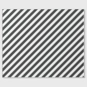 Diagonal black and white stripes  pattern geschenkpapier (Flach)