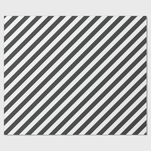 Diagonal black and white stripes  pattern geschenkpapier (Flach)