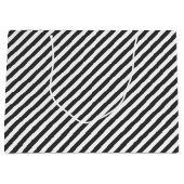 Diagonal black and white stripes  pattern große geschenktüte (Vorderseite)