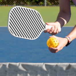 Diagonal black and white stripes  pattern pickleball schläger