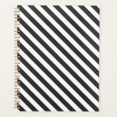 Diagonal black and white stripes  pattern planner planer (Vorderseite)