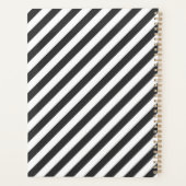 Diagonal black and white stripes  pattern planner planer (Rückseite)