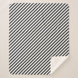Diagonal black and white stripes  pattern sherpadecke
