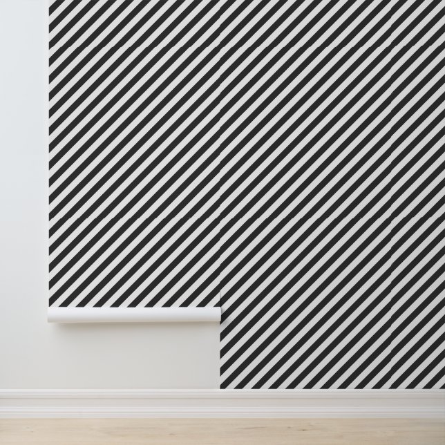 Diagonal black and white stripes  pattern tapete (Anwendung)
