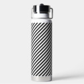 Diagonal black and white stripes  pattern trinkflasche (Hinten)