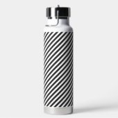 Diagonal black and white stripes  pattern trinkflasche (rechts)
