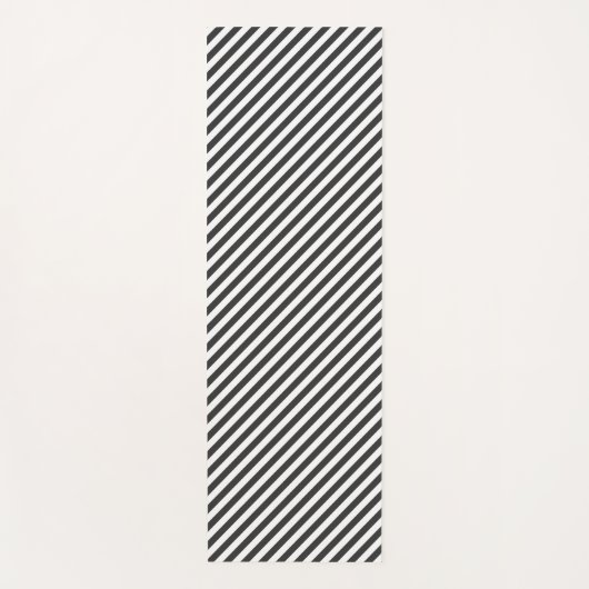Diagonal black and white stripes  pattern yogamatte (Vorderseite)