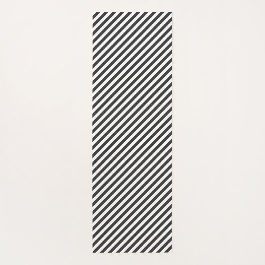 Diagonal black and white stripes  pattern yogamatte (Rückseite)