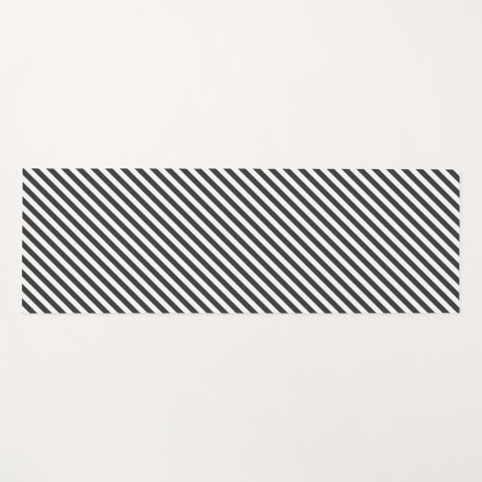 Diagonal black and white stripes  pattern yogamatte (Vorderseite (Horizontal))