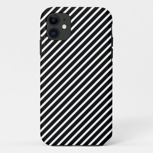 DIAGONAL BLACK AND WHITE ZEBRA STRIPEN Apple Case-Mate iPhone Hülle (Rückseite)