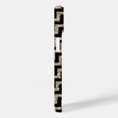 Diagonal Black Zickzack Gold Personalisiert Case-Mate iPhone Hülle (Rückseite / Rechts)