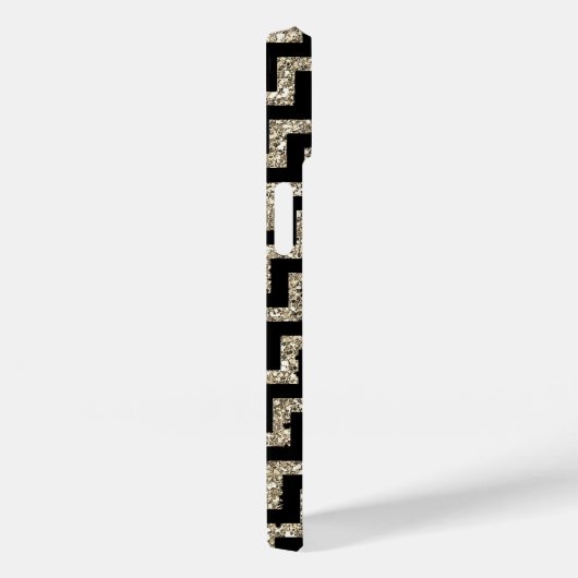 Diagonal Black Zickzack Gold Personalisiert Case-Mate iPhone Hülle (Rückseite / Rechts)