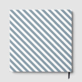 Diagonal blue and white stripes pattern gästebuch (Rückseite)