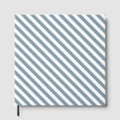 Diagonal blue and white stripes pattern gästebuch (Vorderseite)