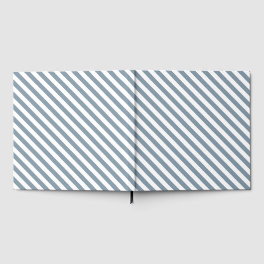 Diagonal blue and white stripes pattern gästebuch (Voll)