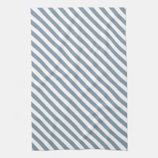 Diagonal blue and white stripes pattern geschirrtuch (Vertikal)
