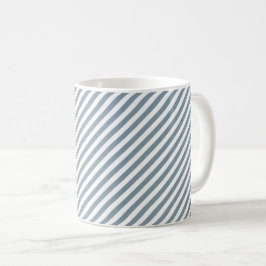 Diagonal blue and white stripes pattern kaffeetasse