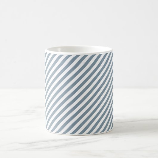 Diagonal blue and white stripes pattern kaffeetasse (Mittel)