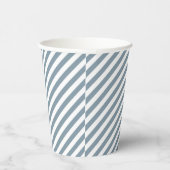Diagonal blue and white stripes pattern pappbecher (Rechts)