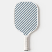 Diagonal blue and white stripes pattern pickleball schläger (Vorderseite)