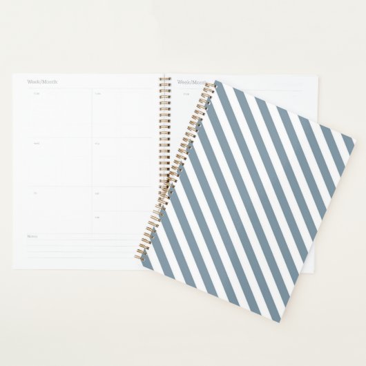 Diagonal blue and white stripes pattern planer (Anzeige)