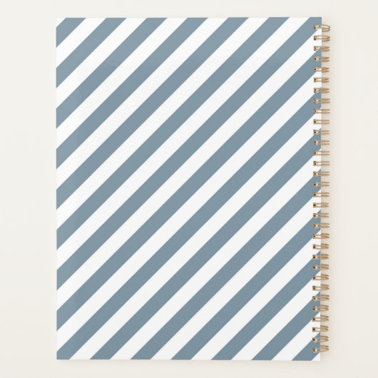 Diagonal blue and white stripes pattern planer (Rückseite)