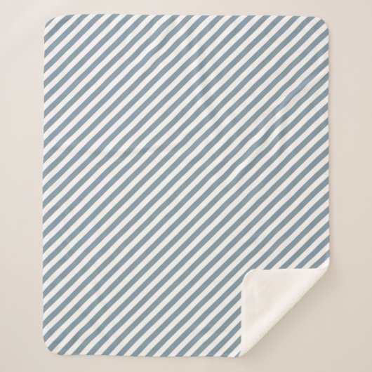 Diagonal blue and white stripes pattern sherpadecke (Vorderseite)