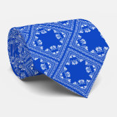 Diagonal Blue Bandana Pattern Krawatte (Gerollt)
