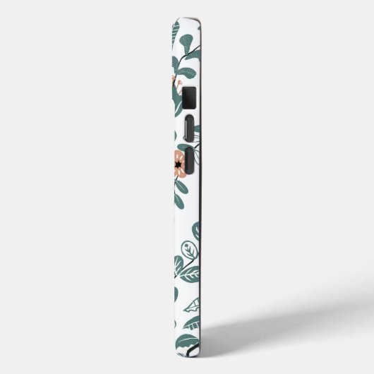 Diagonal Botanischer Aquamariner Name Muster Case-Mate iPhone Hülle (Rückseite / Links)