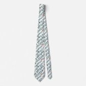 Diagonal Botanischer Aquamariner Name Muster Krawatte (Vorderseite)