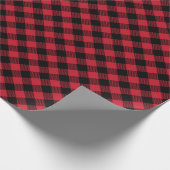 Diagonal Buffalo Kariert Red Black Classic Xmas Geschenkpapier (Ecke)