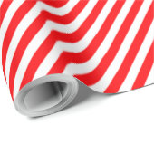 Diagonal Candy Cane Stripes-Christmas Red & White Geschenkpapier (Rolleneckpunkt)